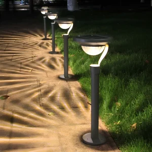 Lámpara solar para jardín exterior con diseño y colores variables en gtsolar.